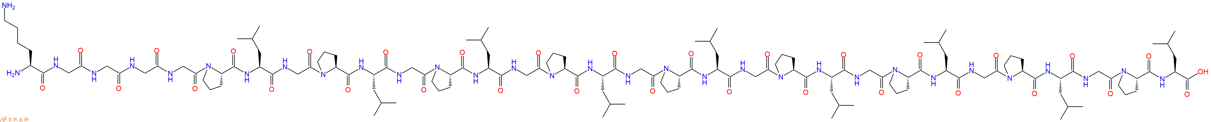 专肽生物产品H2N-Lys-Gly-Gly-Gly-Gly-Pro-Leu-Gly-Pro-Leu-Gly-Pro-Leu-Gly-Pro-Leu-Gly-Pro-Leu-Gly-Pro-Leu-Gly-Pro-Leu-Gly-Pro-Leu-Gly-Pro-Leu-OH