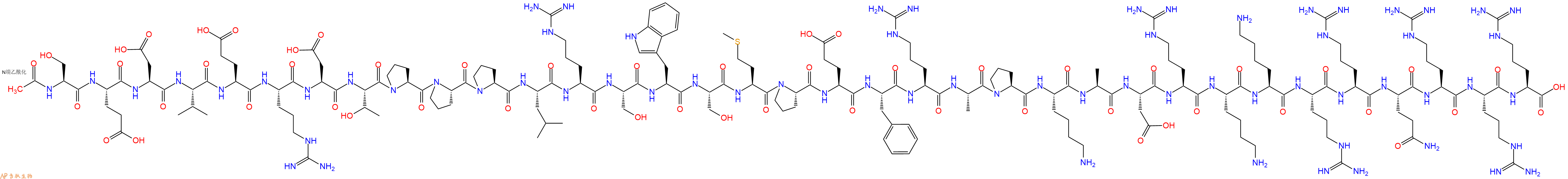 专肽生物产品Ac-Ser-Glu-Asp-Val-Glu-Arg-Asp-Thr-Pro-Pro-Pro-Leu-Arg-Ser-Trp-Ser-Met-Pro-Glu-Phe-Arg-Ala-Pro-Lys-Ala-Asp-Arg-Lys-Lys-Arg-Arg-Gln-Arg-Arg-Arg-OH