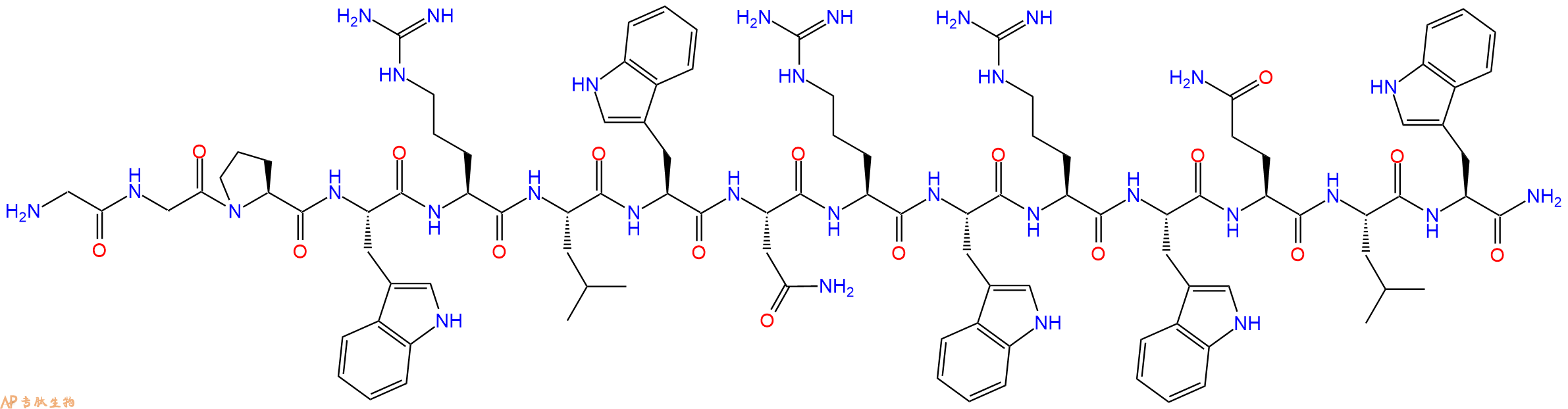 专肽生物产品H2N-Gly-Gly-Pro-Trp-Arg-Leu-Trp-Asn-Arg-Trp-Arg-Trp-Gln-Leu-Trp-CONH2