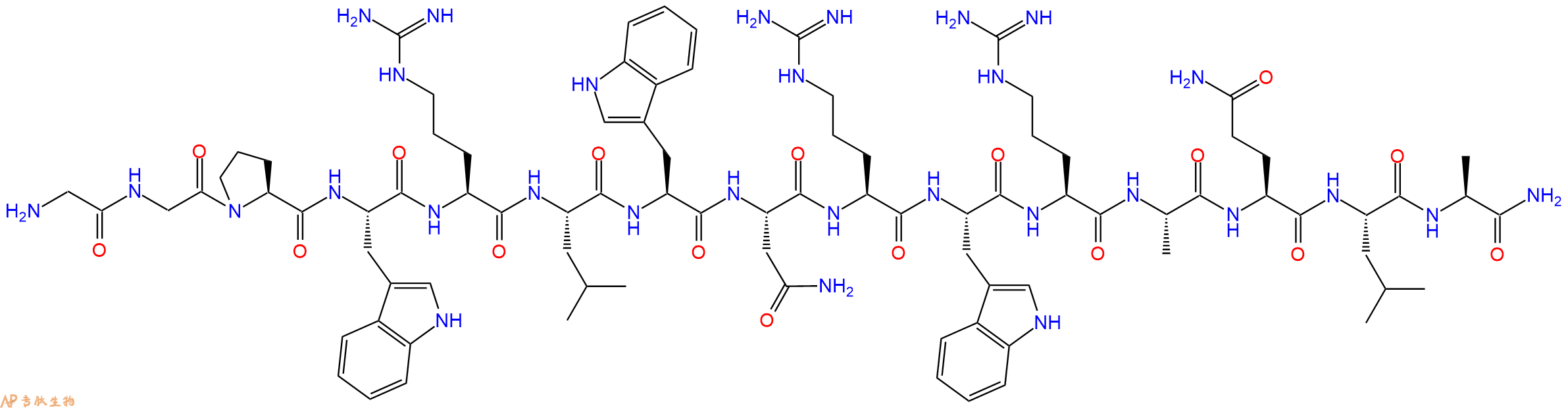 专肽生物产品H2N-Gly-Gly-Pro-Trp-Arg-Leu-Trp-Asn-Arg-Trp-Arg-Ala-Gln-Leu-Ala-CONH2