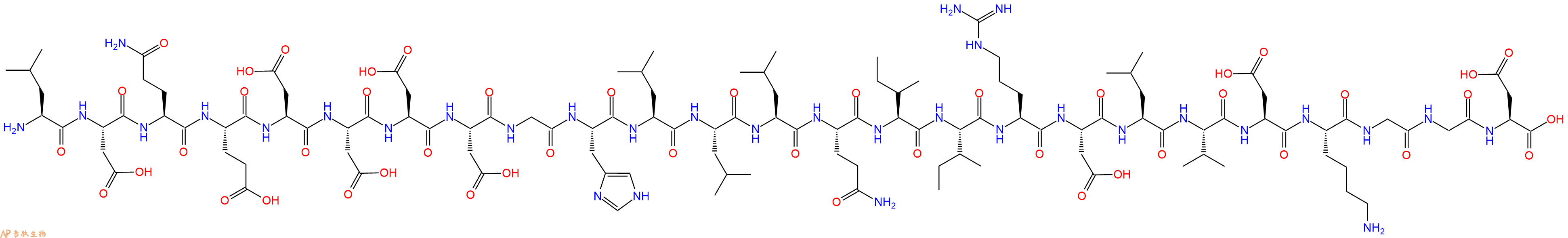 专肽生物产品H2N-Leu-Asp-Gln-Glu-Asp-Asp-Asp-Asp-Gly-His-Leu-Leu-Leu-Gln-Ile-Ile-Arg-Asp-Leu-Val-Asp-Lys-Gly-Gly-Asp-OH