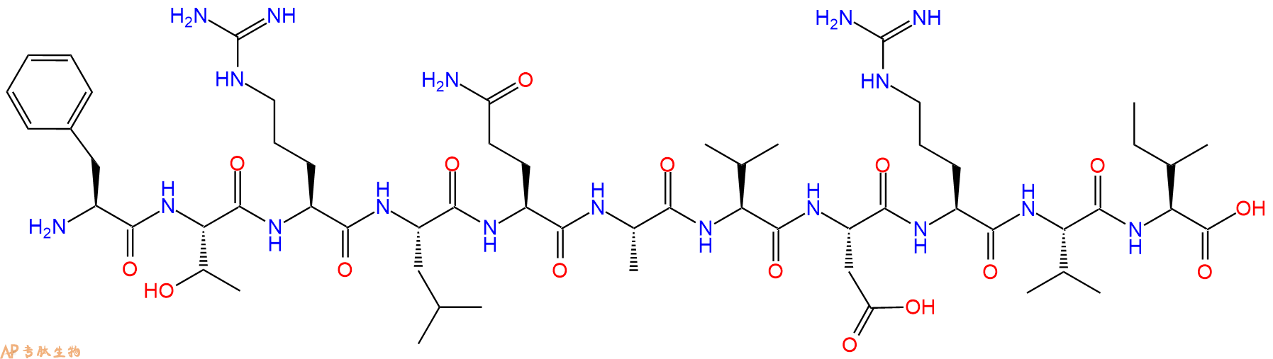 专肽生物产品H2N-Phe-Thr-Arg-Leu-Gln-Ala-Val-Asp-Arg-Val-Ile-OH
