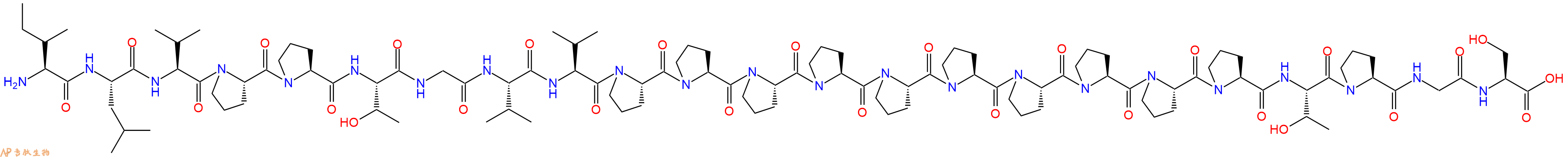 专肽生物产品H2N-Ile-Leu-Val-Pro-Pro-Thr-Gly-Val-Val-Pro-Pro-Pro-Pro-Pro-Pro-Pro-Pro-Pro-Pro-Thr-Pro-Gly-Ser-OH