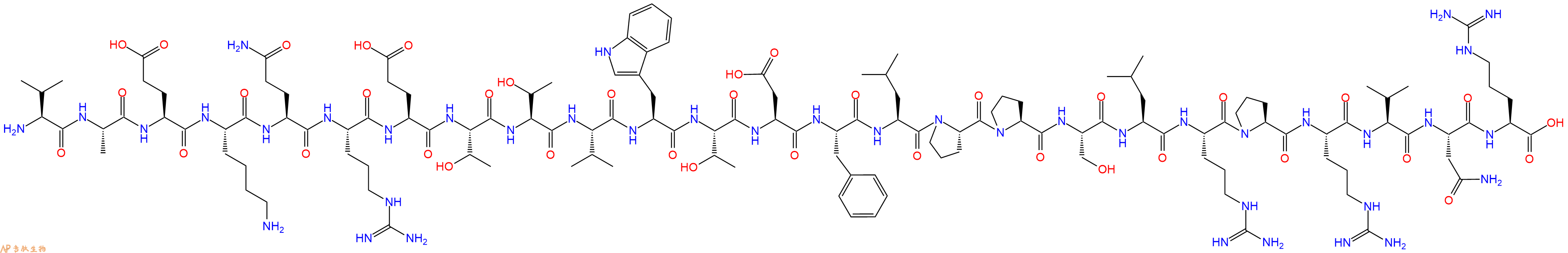 专肽生物产品H2N-Val-Ala-Glu-Lys-Gln-Arg-Glu-Thr-Thr-Val-Trp-Thr-Asp-Phe-Leu-Pro-Pro-Ser-Leu-Arg-Pro-Arg-Val-Asn-Arg-OH