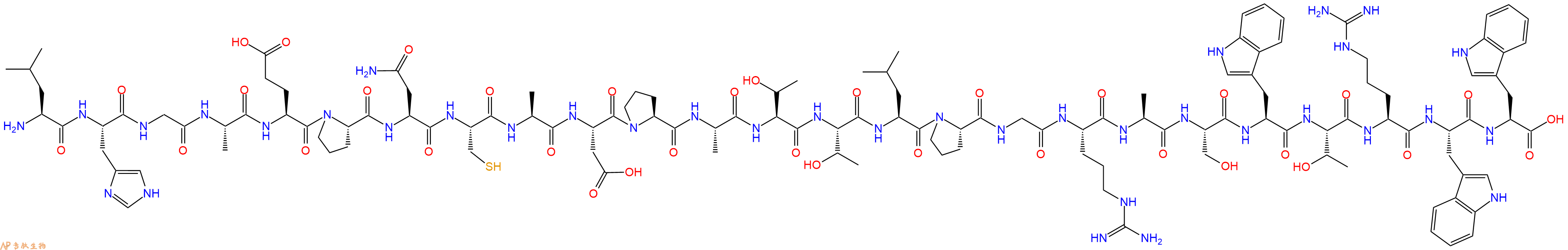 专肽生物产品H2N-Leu-His-Gly-Ala-Glu-Pro-Asn-Cys-Ala-Asp-Pro-Ala-Thr-Thr-Leu-Pro-Gly-Arg-Ala-Ser-Trp-Thr-Arg-Trp-Trp-OH