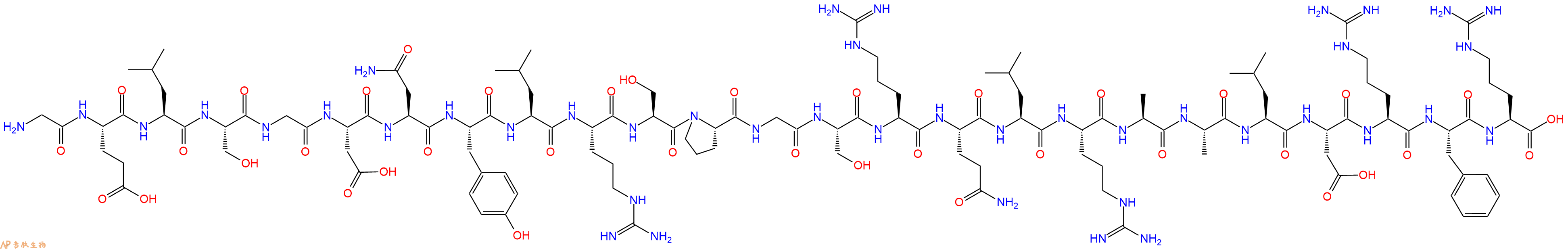 专肽生物产品H2N-Gly-Glu-Leu-Ser-Gly-Asp-Asn-Tyr-Leu-Arg-Ser-Pro-Gly-Ser-Arg-Gln-Leu-Arg-Ala-Ala-Leu-Asp-Arg-Phe-Arg-OH