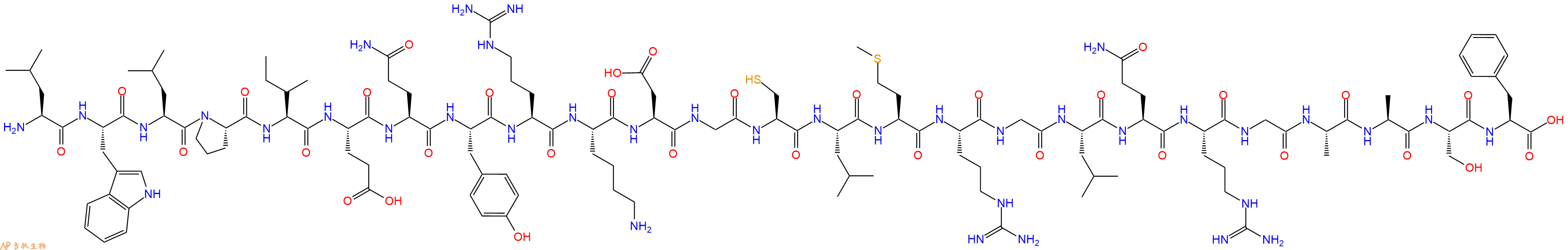 专肽生物产品H2N-Leu-Trp-Leu-Pro-Ile-Glu-Gln-Tyr-Arg-Lys-Asp-Gly-Cys-Leu-Met-Arg-Gly-Leu-Gln-Arg-Gly-Ala-Ala-Ser-Phe-OH