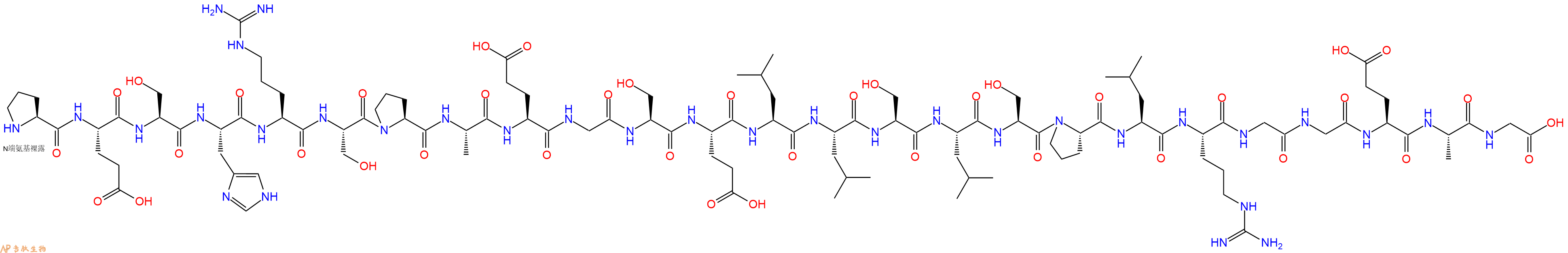 专肽生物产品H2N-Pro-Glu-Ser-His-Arg-Ser-Pro-Ala-Glu-Gly-Ser-Glu-Leu-Leu-Ser-Leu-Ser-Pro-Leu-Arg-Gly-Gly-Glu-Ala-Gly-OH