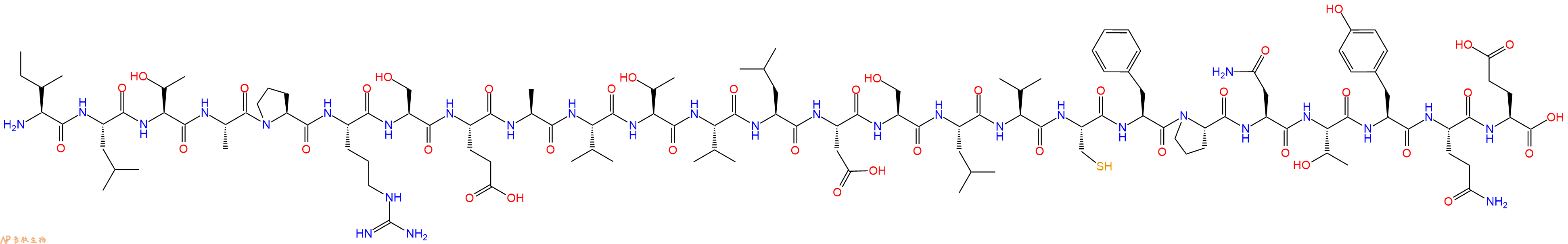 专肽生物产品H2N-Ile-Leu-Thr-Ala-Pro-Arg-Ser-Glu-Ala-Val-Thr-Val-Leu-Asp-Ser-Leu-Val-Cys-Phe-Pro-Asn-Thr-Tyr-Gln-Glu-OH