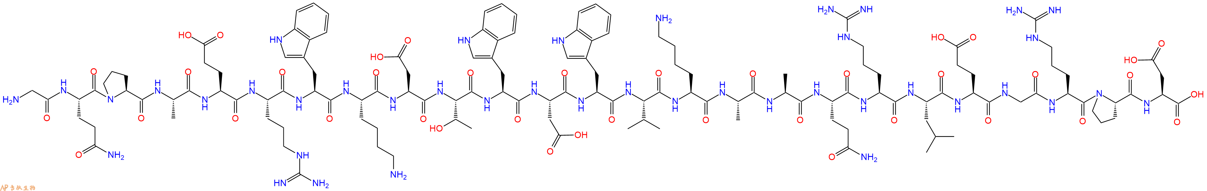 专肽生物产品H2N-Gly-Gln-Pro-Ala-Glu-Arg-Trp-Lys-Asp-Thr-Trp-Asp-Trp-Val-Lys-Ala-Ala-Gln-Arg-Leu-Glu-Gly-Arg-Pro-Asp-OH