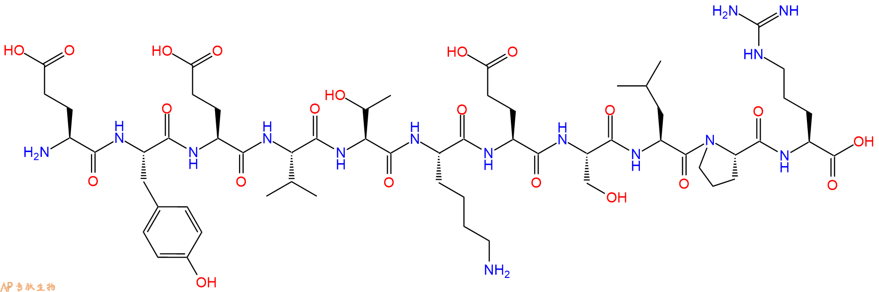专肽生物产品H2N-Glu-Tyr-Glu-Val-Thr-Lys-Glu-Ser-Leu-Pro-Arg-OH