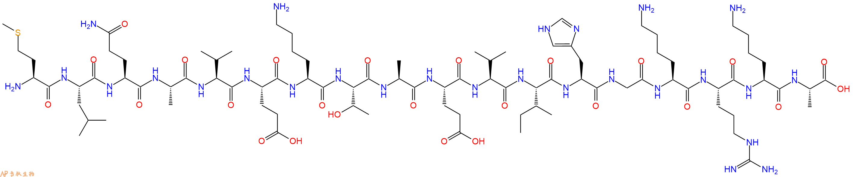 专肽生物产品H2N-Met-Leu-Gln-Ala-Val-Glu-Lys-Thr-Ala-Glu-Val-Ile-His-Gly-Lys-Arg-Lys-Ala-OH
