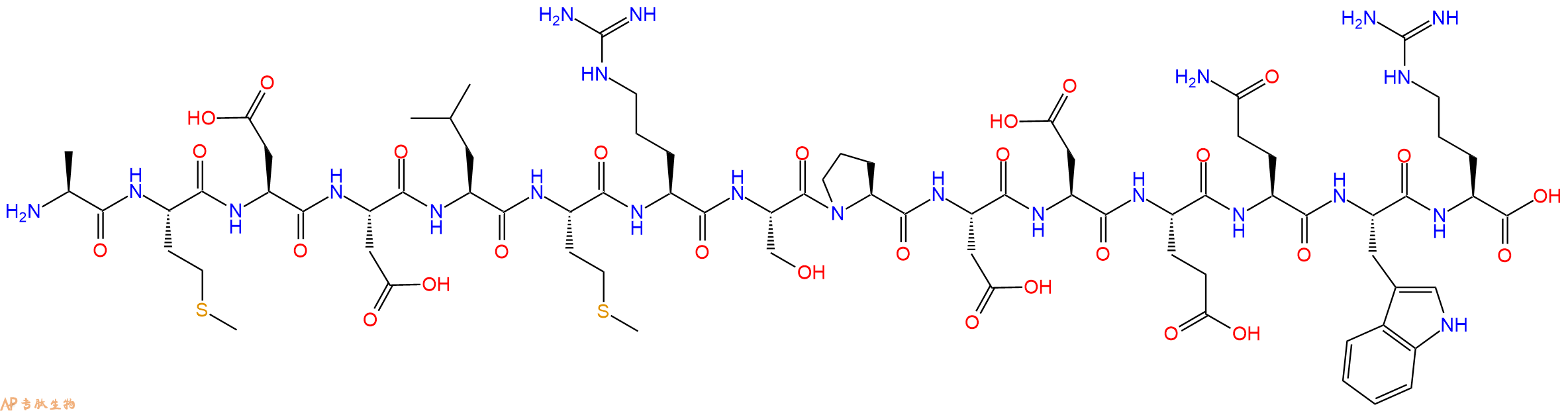 专肽生物产品H2N-Ala-Met-Asp-Asp-Leu-Met-Arg-Ser-Pro-Asp-Asp-Glu-Gln-Trp-Arg-OH