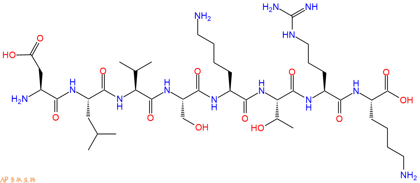 专肽生物产品H2N-Asp-Leu-Val-Ser-Lys-Thr-Arg-Lys-OH