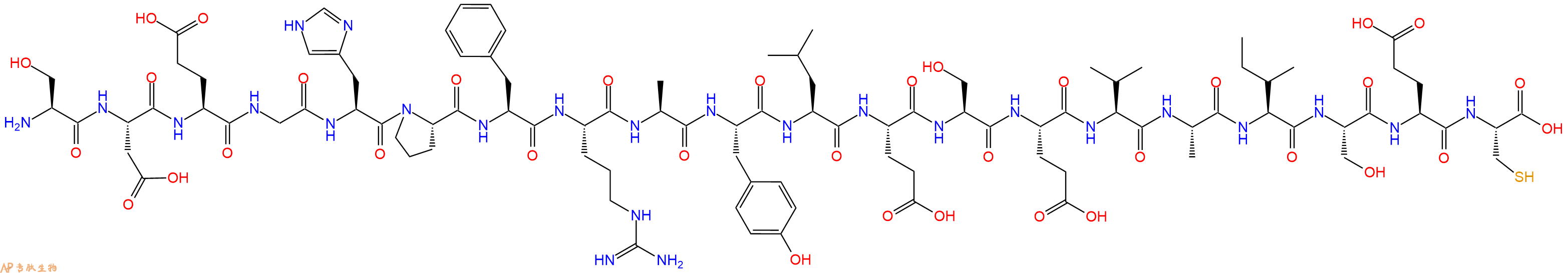 专肽生物产品H2N-Ser-Asp-Glu-Gly-His-Pro-Phe-Arg-Ala-Tyr-Leu-Glu-Ser-Glu-Val-Ala-Ile-Ser-Glu-Cys-OH