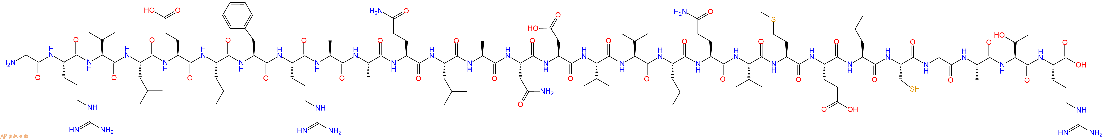 专肽生物产品H2N-Gly-Arg-Val-Leu-Glu-Leu-Phe-Arg-Ala-Ala-Gln-Leu-Ala-Asn-Asp-Val-Val-Leu-Gln-Ile-Met-Glu-Leu-Cys-Gly-Ala-Thr-Arg-OH