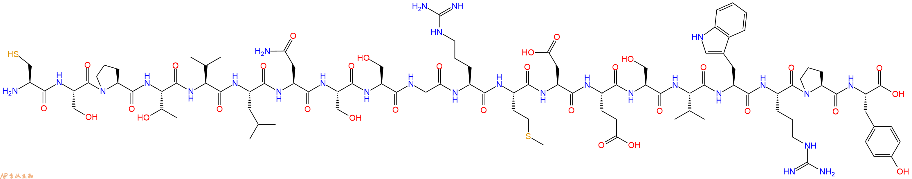 专肽生物产品H2N-Cys-Ser-Pro-Thr-Val-Leu-Asn-Ser-Ser-Gly-Arg-Met-Asp-Glu-Ser-Val-Trp-Arg-Pro-Tyr-OH