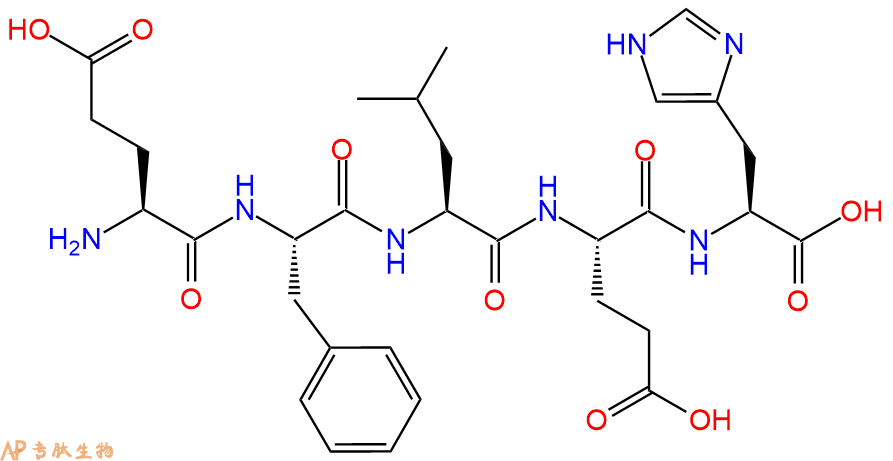 专肽生物产品H2N-Glu-Phe-Leu-Glu-His-OH