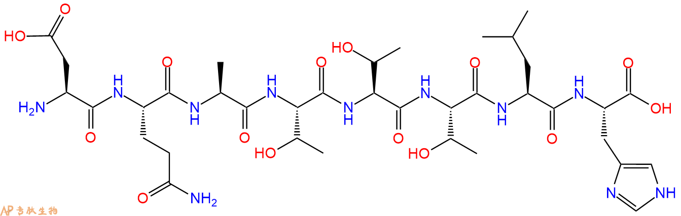 专肽生物产品H2N-Asp-Gln-Ala-Thr-Thr-Thr-Leu-His-OH