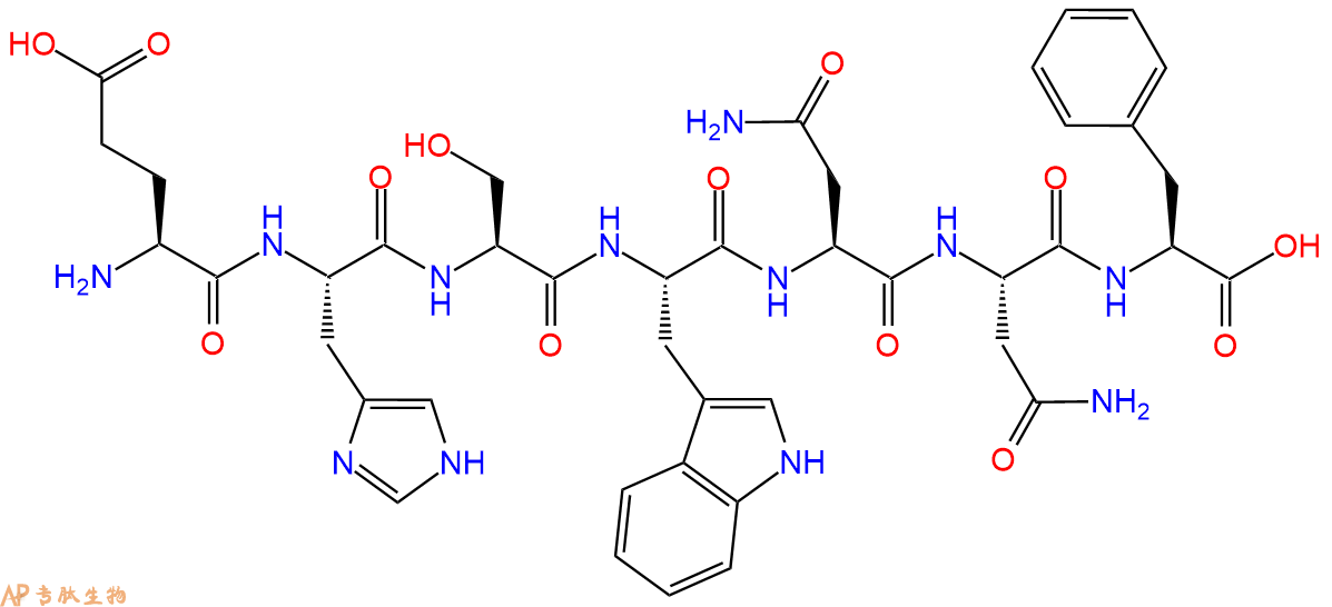 专肽生物产品H2N-Glu-His-Ser-Trp-Asn-Asn-Phe-OH