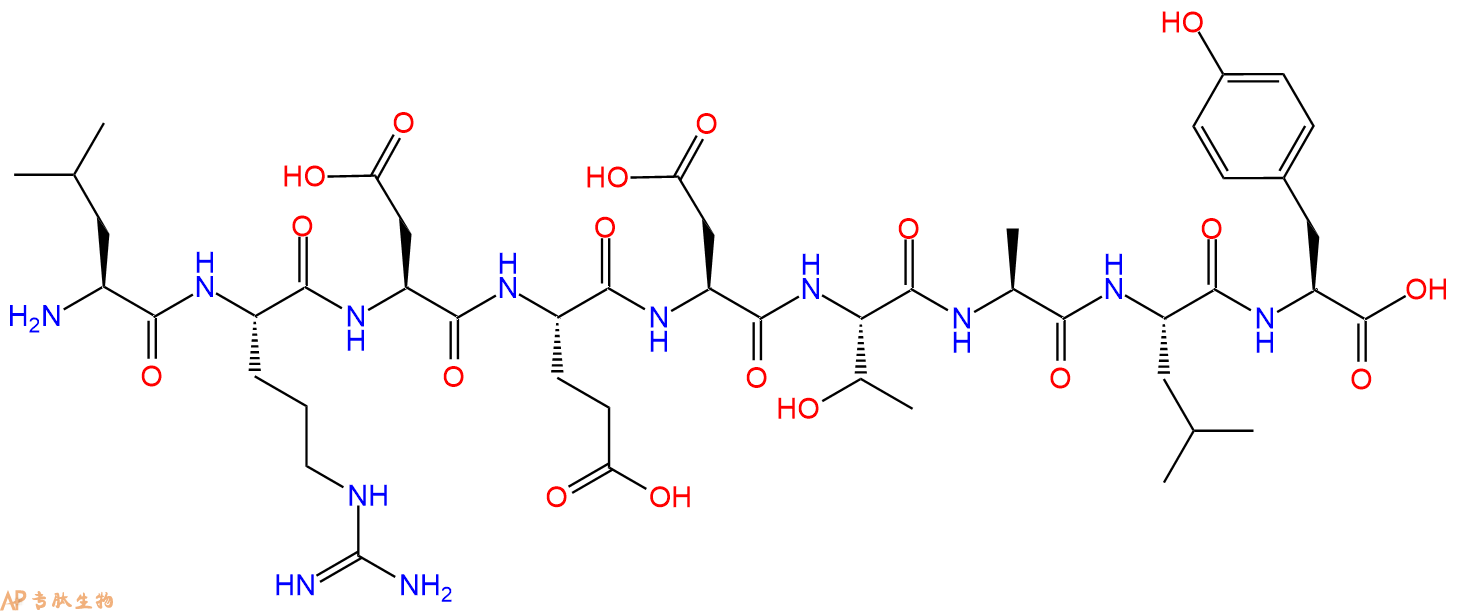 专肽生物产品H2N-Leu-Arg-Asp-Glu-Asp-Thr-Ala-Leu-Tyr-OH