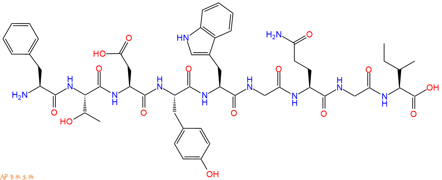 专肽生物产品H2N-Phe-Thr-Asp-Tyr-Trp-Gly-Gln-Gly-Ile-OH