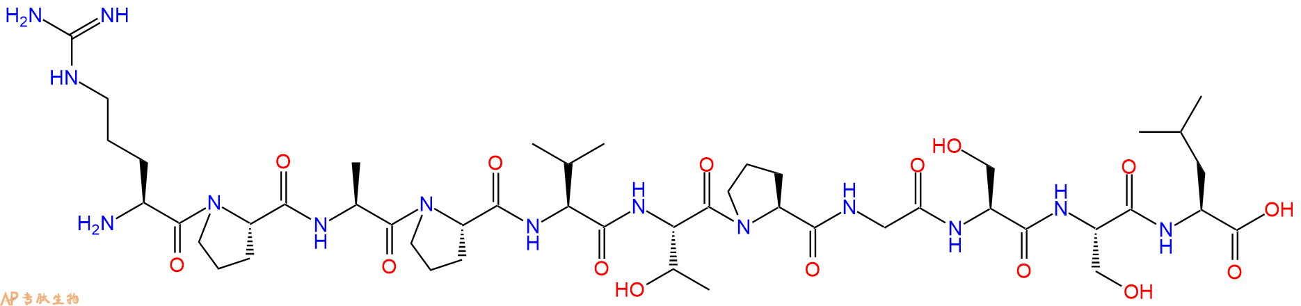 专肽生物产品H2N-Arg-Pro-Ala-Pro-Val-Thr-Pro-Gly-Ser-Ser-Leu-OH