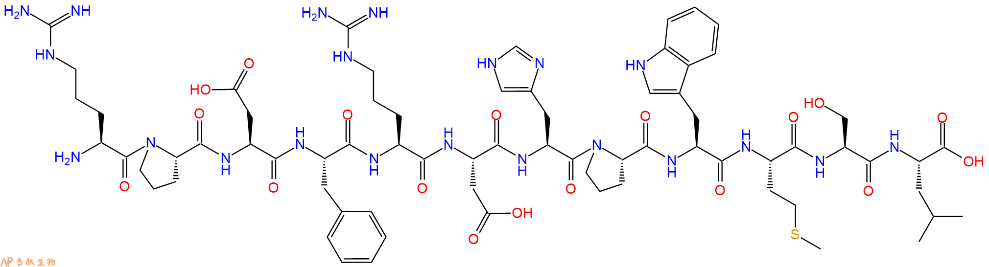 专肽生物产品H2N-Arg-Pro-Asp-Phe-Arg-Asp-His-Pro-Trp-Met-Ser-Leu-OH