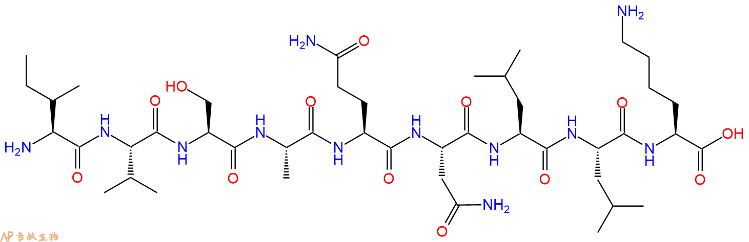 专肽生物产品H2N-Ile-Val-Ser-Ala-Gln-Asn-Leu-Leu-Lys-OH