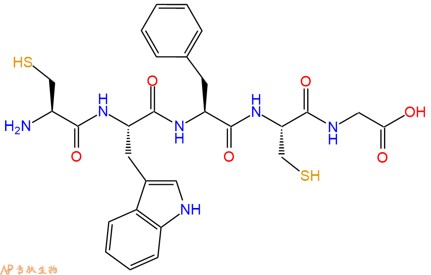 专肽生物产品H2N-Cys-Trp-Phe-Cys-Gly-OH