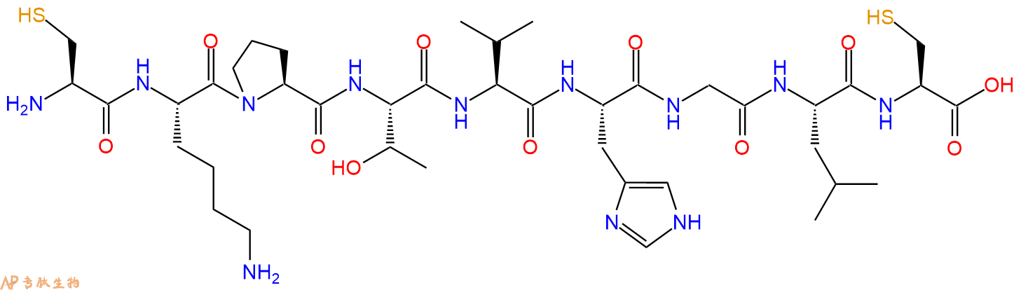 专肽生物产品H2N-Cys-Lys-Pro-Thr-Val-His-Gly-Leu-Cys-OH