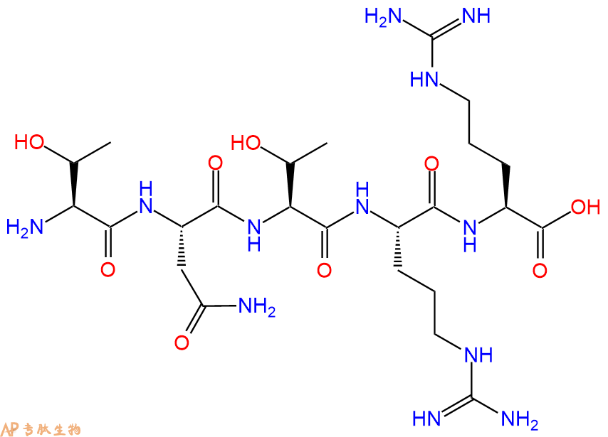 专肽生物产品H2N-Thr-Asn-Thr-Arg-Arg-OH