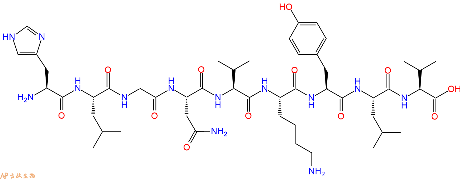 专肽生物产品H2N-His-Leu-Gly-Asn-Val-Lys-Tyr-Leu-Val-OH
