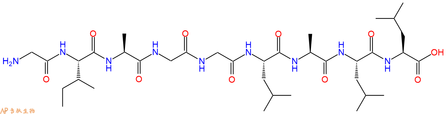 专肽生物产品H2N-Gly-Ile-Ala-Gly-Gly-Leu-Ala-Leu-Leu-OH