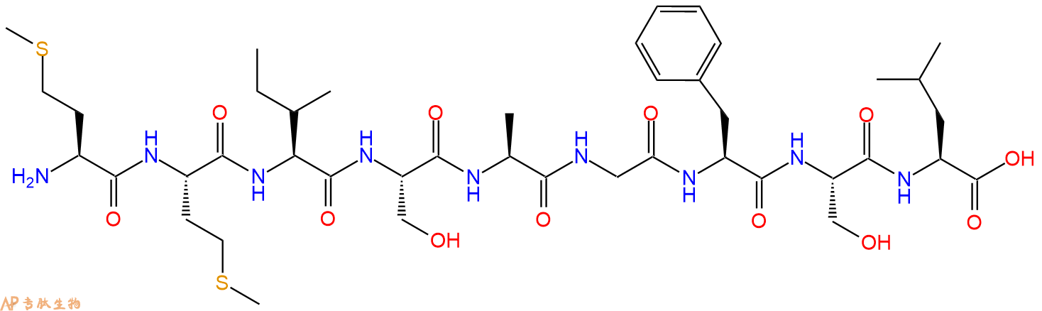 专肽生物产品H2N-Met-Met-Ile-Ser-Ala-Gly-Phe-Ser-Leu-OH