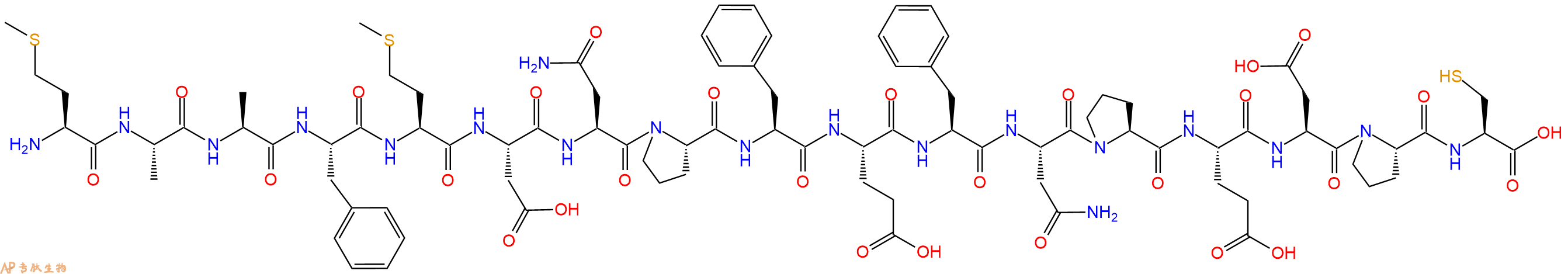 专肽生物产品H2N-Met-Ala-Ala-Phe-Met-Asp-Asn-Pro-Phe-Glu-Phe-Asn-Pro-Glu-Asp-Pro-Cys-OH