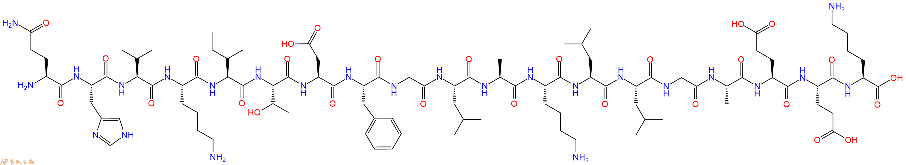 专肽生物产品H2N-Gln-His-Val-Lys-Ile-Thr-Asp-Phe-Gly-Leu-Ala-Lys-Leu-Leu-Gly-Ala-Glu-Glu-Lys-OH