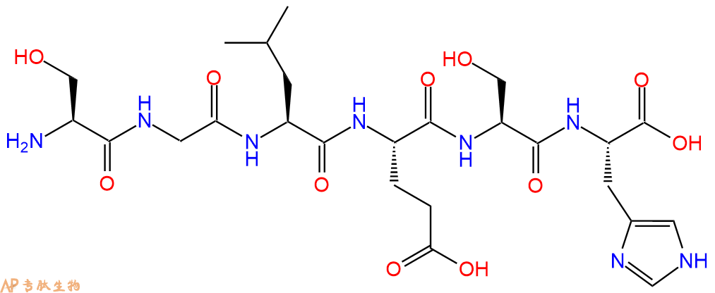 专肽生物产品H2N-Ser-Gly-Leu-Glu-Ser-His-OH