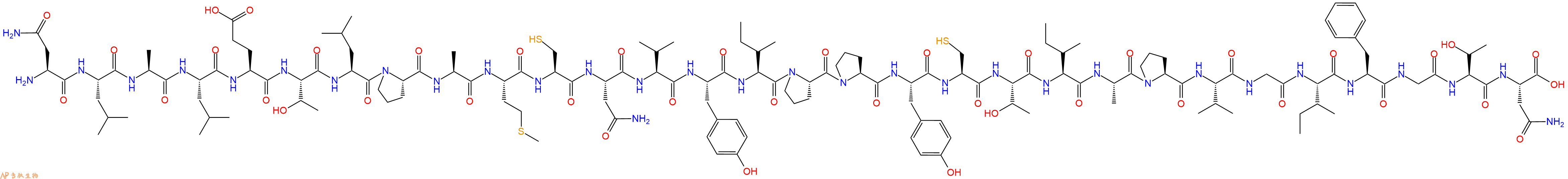 专肽生物产品H2N-Asn-Leu-Ala-Leu-Glu-Thr-Leu-Pro-Ala-Met-Cys-Asn-Val-Tyr-Ile-Pro-Pro-Tyr-Cys-Thr-Ile-Ala-Pro-Val-Gly-Ile-Phe-Gly-Thr-Asn-OH