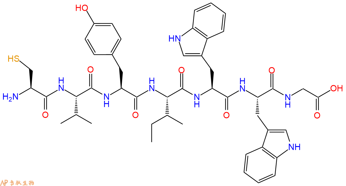专肽生物产品H2N-Cys-Val-Tyr-Ile-Trp-Trp-Gly-OH