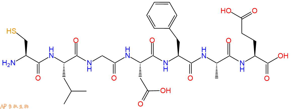 专肽生物产品H2N-Cys-Leu-Gly-Asp-Phe-Ala-Glu-OH