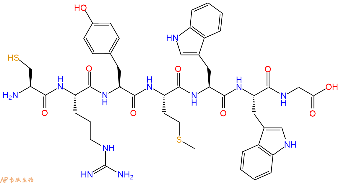 专肽生物产品H2N-Cys-Arg-Tyr-Met-Trp-Trp-Gly-OH