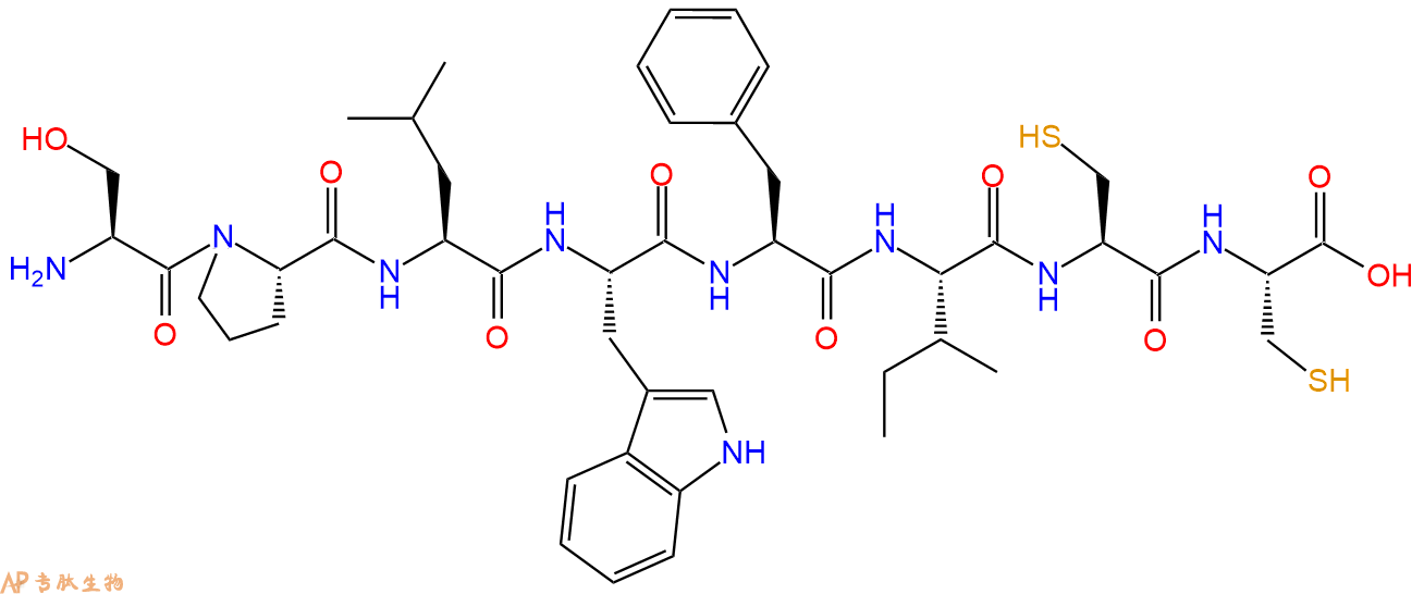专肽生物产品H2N-Ser-Pro-Leu-Trp-Phe-Ile-Cys-Cys-OH