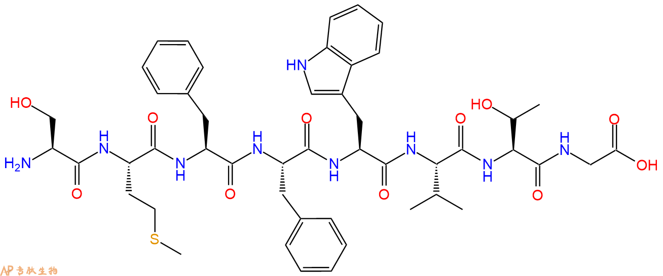 专肽生物产品H2N-Ser-Met-Phe-Phe-Trp-Val-Thr-Gly-OH