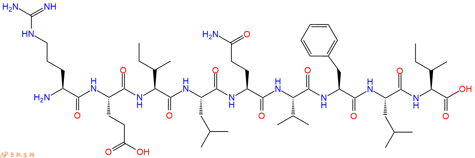 专肽生物产品H2N-Arg-Glu-Ile-Leu-Gln-Val-Phe-Leu-Ile-OH