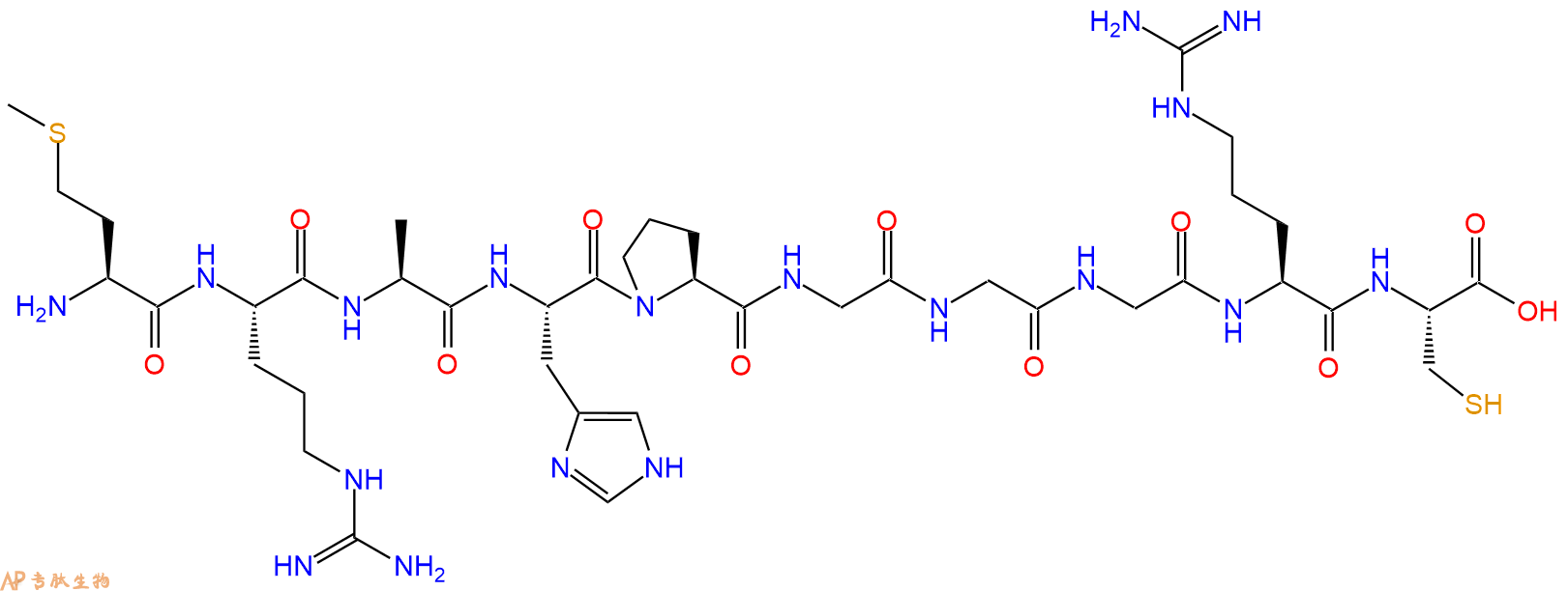 专肽生物产品H2N-Met-Arg-Ala-His-Pro-Gly-Gly-Gly-Arg-Cys-OH