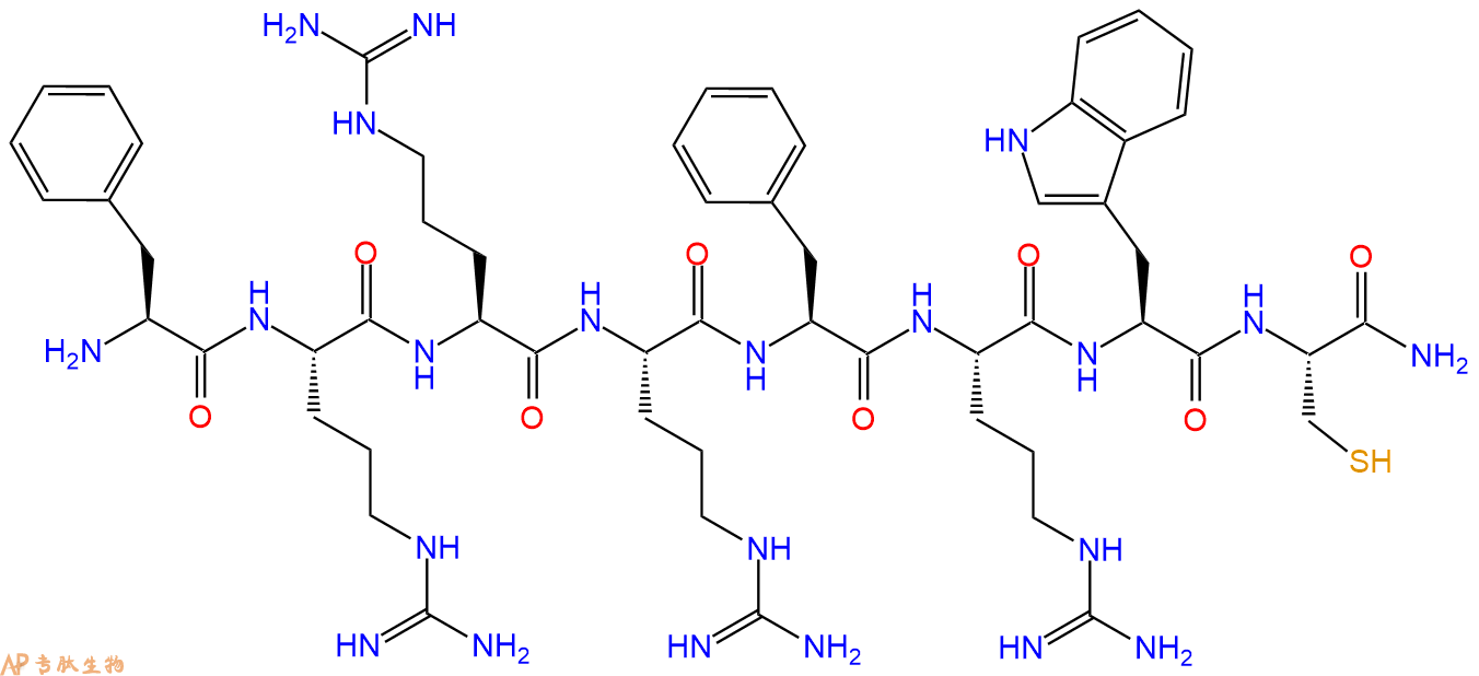 专肽生物产品H2N-Phe-Arg-Arg-Arg-Phe-Arg-Trp-Cys-CONH2