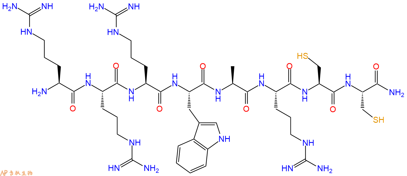 专肽生物产品H2N-Arg-Arg-Arg-Trp-Ala-Arg-Cys-Cys-CONH2