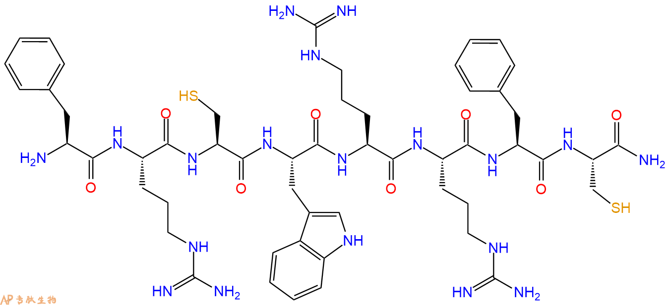 专肽生物产品H2N-Phe-Arg-Cys-Trp-Arg-Arg-Phe-Cys-CONH2