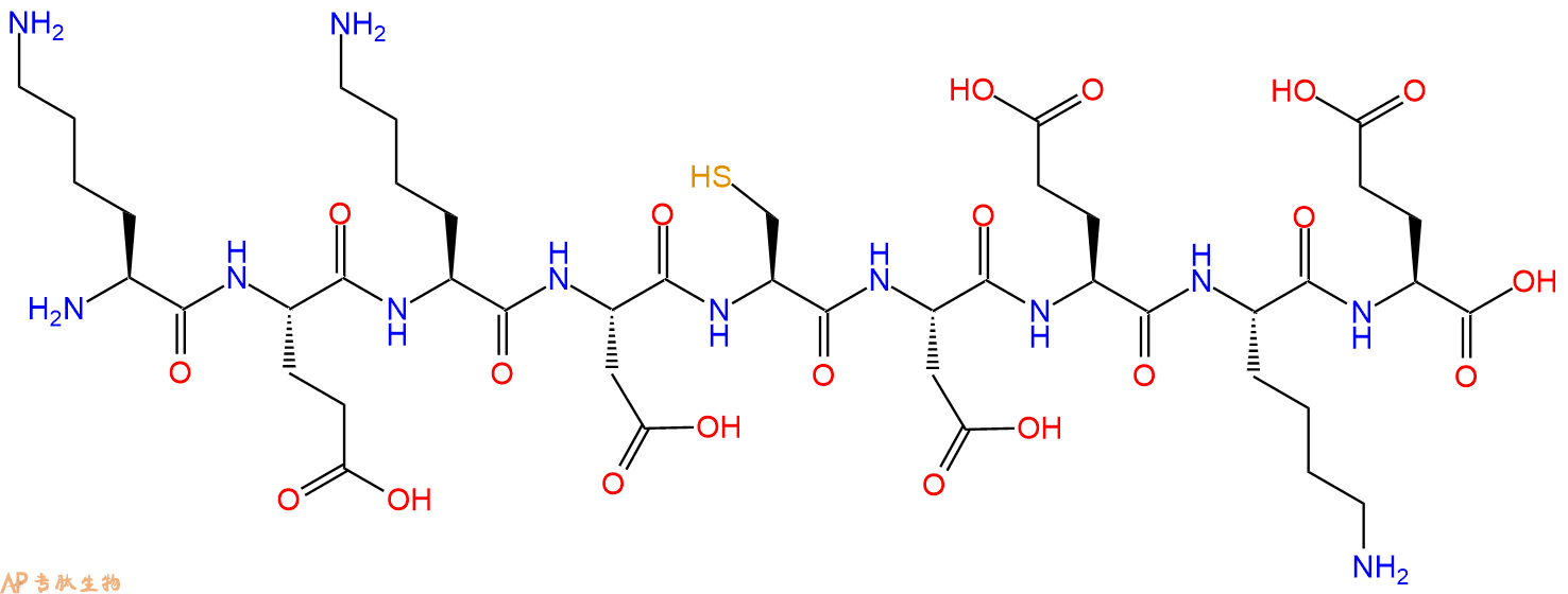 专肽生物产品H2N-Lys-Glu-Lys-Asp-Cys-Asp-Glu-Lys-Glu-OH